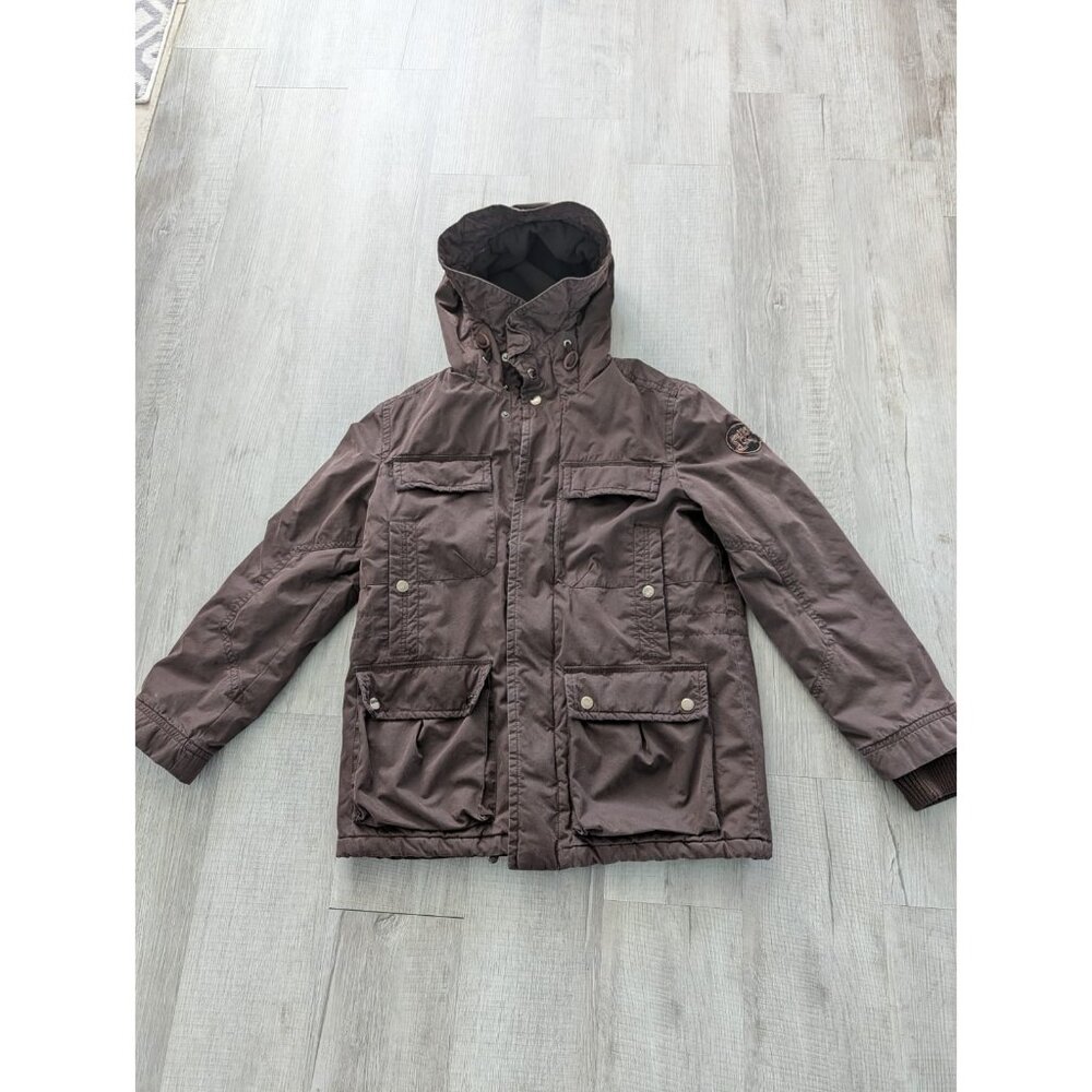 Jeep Military Utility Hoodie  Parka Jacket Zip Fleeced Mens Sz L ( True Sz M)